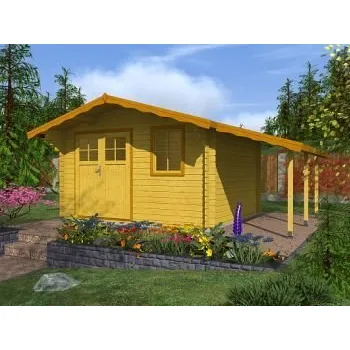 Zahradní domek Zahradní domek Laura 350x250 Ekonomik, dvoukřídlé dveře, přístřešek