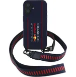 Oracle Red Bull Racing Vertical Logo kryt s popruhem a MagSafe pro iPhone 16 - tmavě modrý