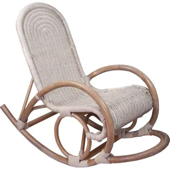 Křeslo Vingo Ratanové houpací křeslo - bílá káva, 2. jakost