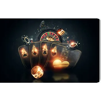 Obraz Obraz Na Plátně Černý obraz na plátně - Kárty poker 30x20 cm
