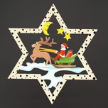 AMADEA Dřevěná ozdoba barevná hvězda Santa Claus 9 cm, český výrobek