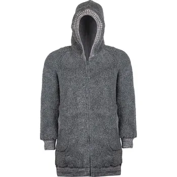 Dámská mikina Vlnka Prodloužená mikina z ovčí vlny tmavě šedá velikost oblečení S