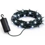 DECOLED LED světýlka na baterie venkovní 5,2 m ledově bílá, černý kabel IP44, 4× AA