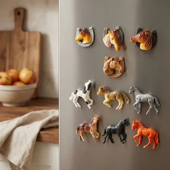Dekorativní magnet Ozdobné magnety DAILY INTERNATIONAL HOME KONIE vícebarevné 10 ks