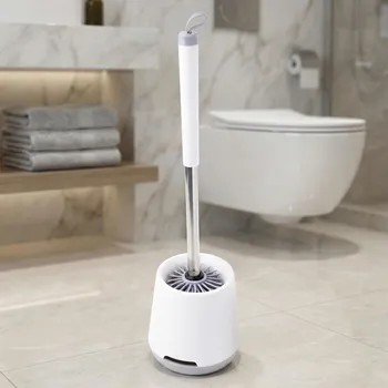 WC štětka Silikonová WC štětka s nádobou DAILY INTERNATIONAL HOME bílo-šedá