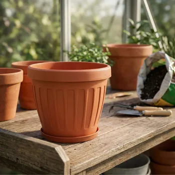 Obal na květináč Květináč s podmiskou DAILY INTERNATIONAL HOME PETUNIA terakota