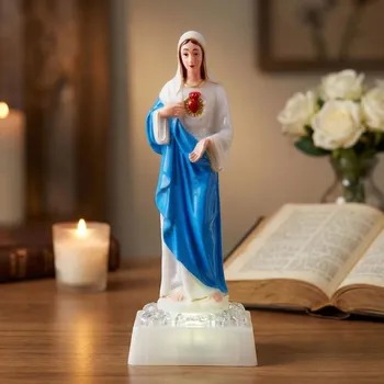 Figurka Marie LED DAILY INTERNATIONAL HOME 7,5 × 20,5 cm bílo-modrá