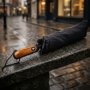 Slunečník Poloautomatický deštník 10-drátový DAILY INTERNATIONAL HOME 107 cm černý