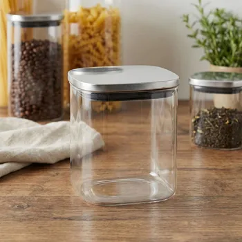 Zavařovací sklenice Skleněná dóza s ocelovým víčkem ODELO REMI 570 ml