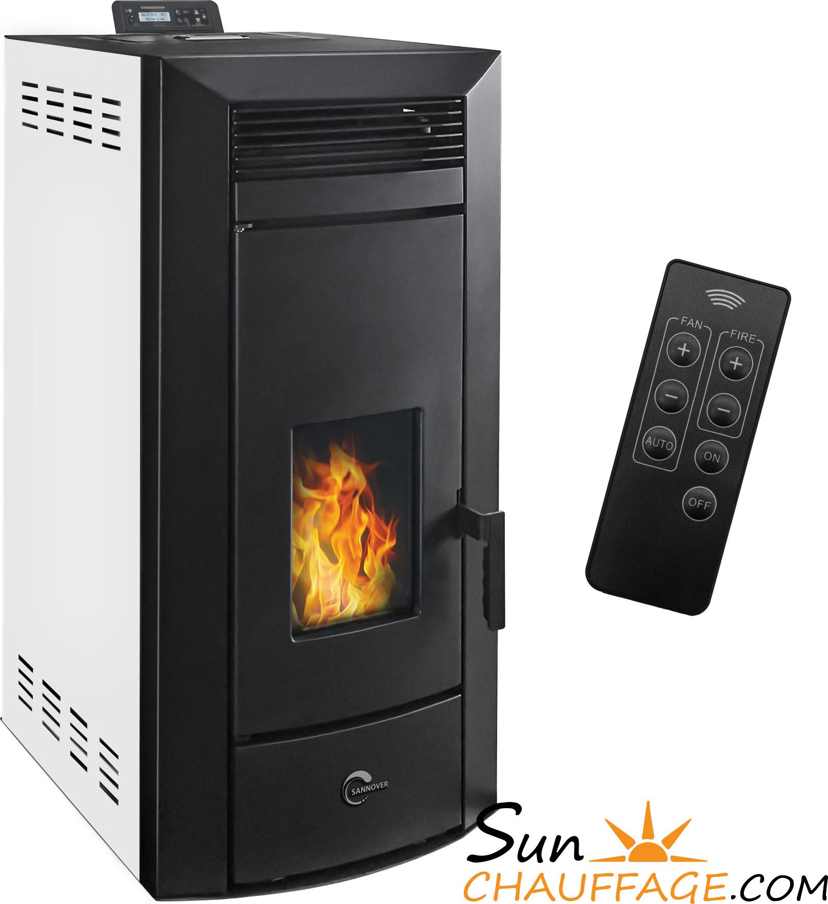 Sannover Peletová kamna KLEONA, s teplovodním výměníkem, bílá