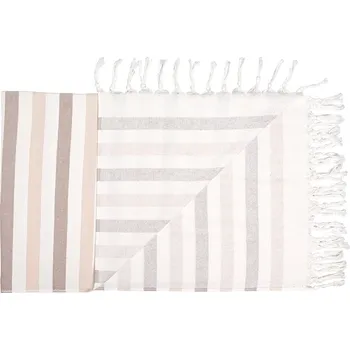 deka Vlnka Bavlněný pléd Vlnka proužek hnědá velikost lůžkovin 100x150