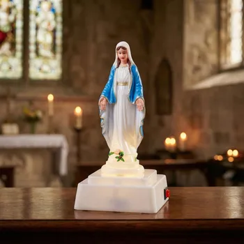 Figurka Maria LED DAILY INTERNATIONAL HOME 15,5 × 8 cm bílo-modrá