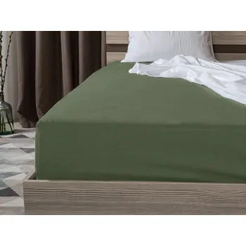 Prostěradlo Jersey prostěradlo EXCLUSIVE tmavě zelené 90x200 cm, 100% bavlna