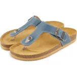 Vlnka Dámské kožené žabky na korkové podešvi Lea modrá velikost obuv dospělí 36