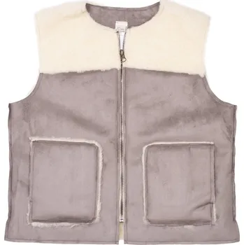 Vlnka Vesta z ovčí vlny velur šedá velikost oblečení L