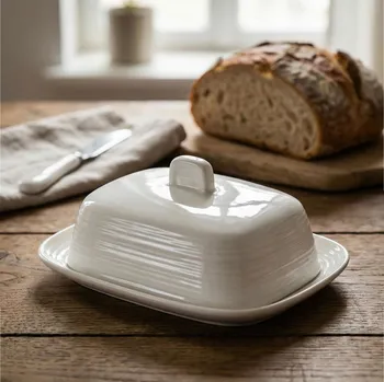 Máslenka Máslenka HOMEDELUX WAVE 19×14,5 cm bílá