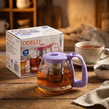 Konvice na čaj Skleněná konvice s filtrem ODELO DALEN 700 ml fialová