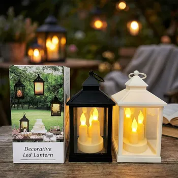 Lucerna Lampion se svíčkou LED DAILY INTERNATIONAL HOME 20×10 cm černý/bílý