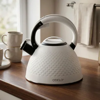 Konvice na čaj Rychlovarná konvice s píšťalkou ODELO CADEN 3 l bílá