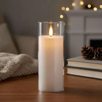 Lampička Plastová LED svíčka DAILY INTERNATIONAL HOME 7 × 25 cm bílá