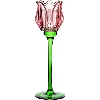 Svícen Svícen Julietta 24 cm zelený/růžový