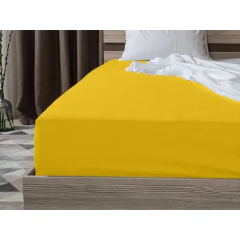 Prostěradlo Jersey prostěradlo EXCLUSIVE hořčicové 90 x 200 cm