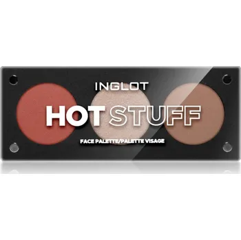 Přípravek na tvář Inglot Face Palette rozjasňovač, bronzer a tvářenka odstín HOT STUFF 7 g