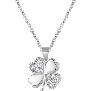 Řetízek Olivie Stříbrný náhrdelník ČTYŘLÍSTEK 9710 Ag 925; ≤3,1 g.