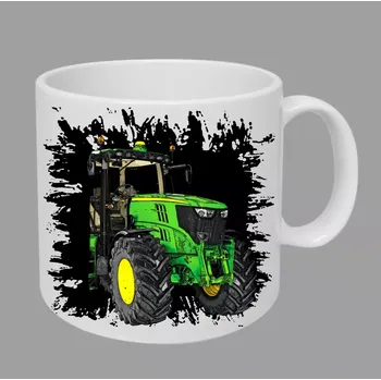Moon River John Deere 6210R hrnek s traktorem černý obsah 330 ml (hrneček traktor)