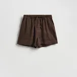 Reserved - Lněné šortky - tmavě hnědá - 842IR-89X - 842IR-89X-S