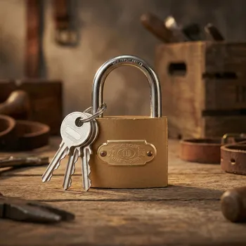 Skříňka na klíč Visací zámek se 3 klíči DAILY INTERNATIONAL HOME 50 mm zlatý