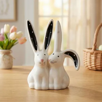 Velikonoční dekorace Figurka zajíčci ODELO ROSS 8 × 4,5 × 10 cm bílá