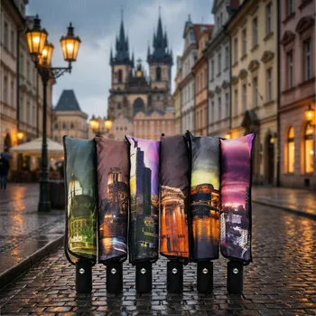 Slunečník Automatický deštník 8 drátů DAILY INTERNATIONAL HOME prům. 97 cm městský vzor