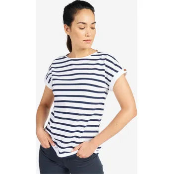 Dámské tričko TRIBORD Dámské tričko na jachting s krátkým rukávem Sailing 100 XS BÍLÁ|MODRÁ