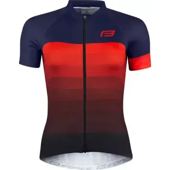 cyklistický dres Force Ascent dámský dres krátký rukáv modrá/červená vel. XL