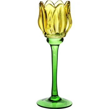 Svícen Svícen Julietta 21,5 cm zelený/žlutý