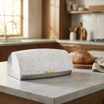 chlebník Chlebník se zlatou rukojetí ODELO GILDO bílý