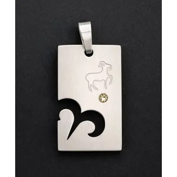 Přívěsek Beran na ocelové destičce - ocelový přívěsek