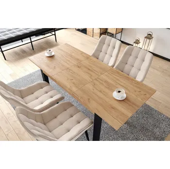 Jídelní stůl Furnitex | Stůl ST22-FX dub zlatý craft /nohy černé/ 120(160)x67 ST22-FX DĄB ZŁOTY CRAFT-CZARNY