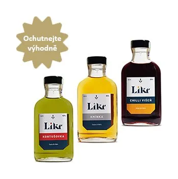 Likér Degustační sada Likr Kontušovka, Kmínka, Chilli višeň Likr 3x0,1L