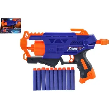 Dětská zbraň Pistole na pěnové náboje 28cm + 10 ks nábojů