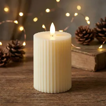 Lampička LED svíčka s pohyblivým knotem DAILY INTERNATIONAL HOME 7,5 × 10 cm krémová