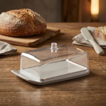 Máslenka Máslenka s víkem DAILY INTERNATIONAL HOME VIOLA 15,3×10,3×7 cm světle šedá