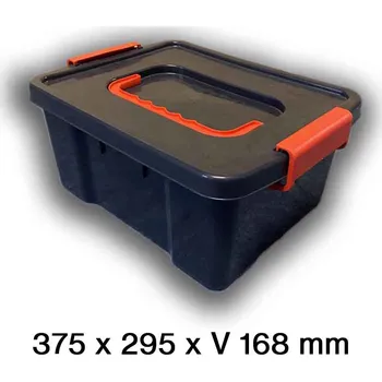 Úložný box Úložný box UNO BOX 11 L s víkem a rukojetí - černý - PLAST TEAM 15-1234-ce