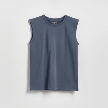 Dětská móda Reserved - Bavlněné tričko bez rukávů - modrá - 957IX-55X - 957IX-55X-152