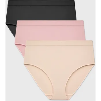 Kalhotky 3PACK Klasické kalhotky Flexi se zvýšeným pasem bezešvé