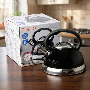 Konvice na čaj Rychlovarná konvice s píšťalkou měnící barvu ODELO SILVIO MAGIC 3 l černá