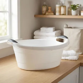 Koš na prádlo Oválná miska s uchyty DAILY INTERNATIONAL HOME TILIA 40 l bílá