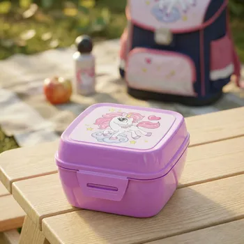 Svačinový box Lunch box kůň DAILY INTERNATIONAL HOME FIFI fialový 12,5 × 12,5 × 8 cm