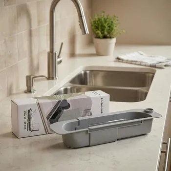 Teleskopický organizér do dřezu DAILY INTERNATIONAL HOME 27–39 cm šedý